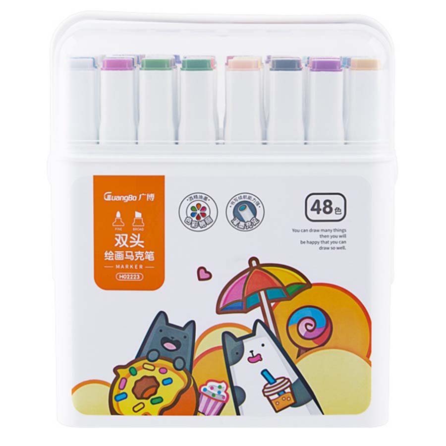 Bút Màu Guangbo Art Marker 48 Màu BH02223 Thân Lớn