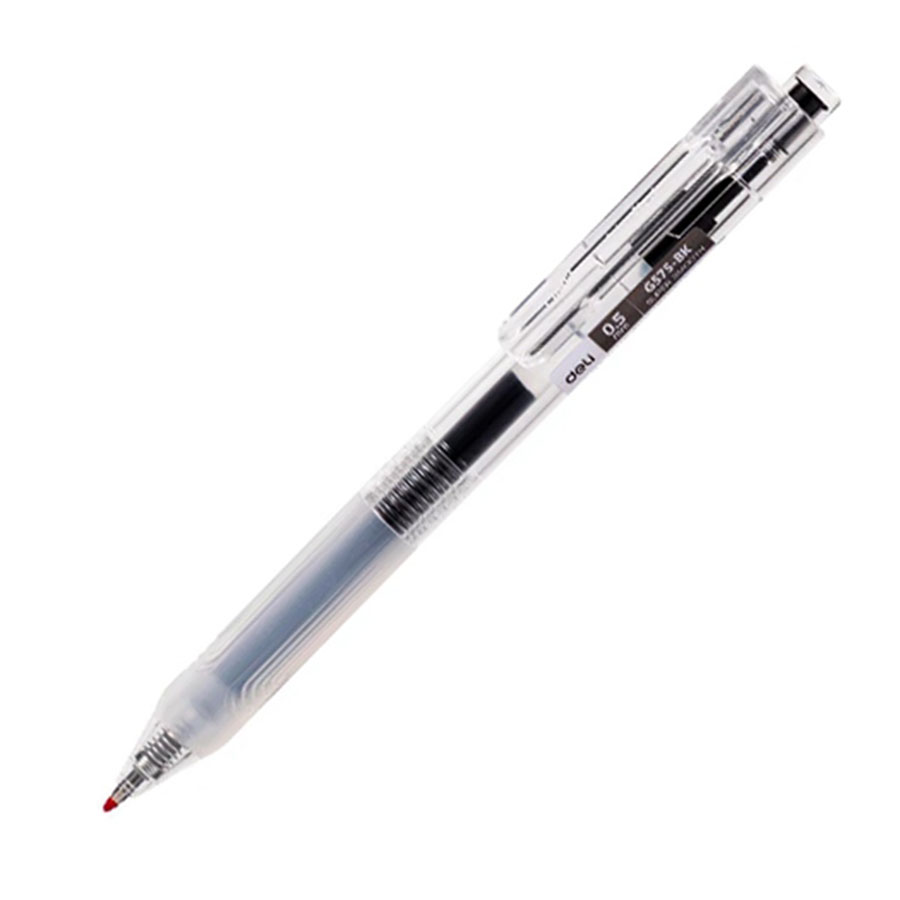 Bút Gel  Bấm Siêu Trơn Deli EG575 Ngòi 0.5 MM Mực Xanh, Đen