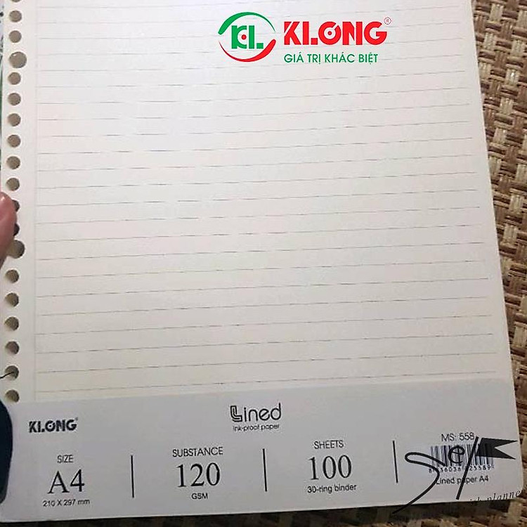 Ruột Sổ Còng A4 K.Long 100 Tờ TP558