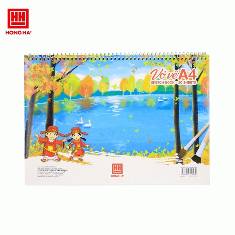Vở Vẽ Lò Xo Hồng Hà A4 4927 20 tờ