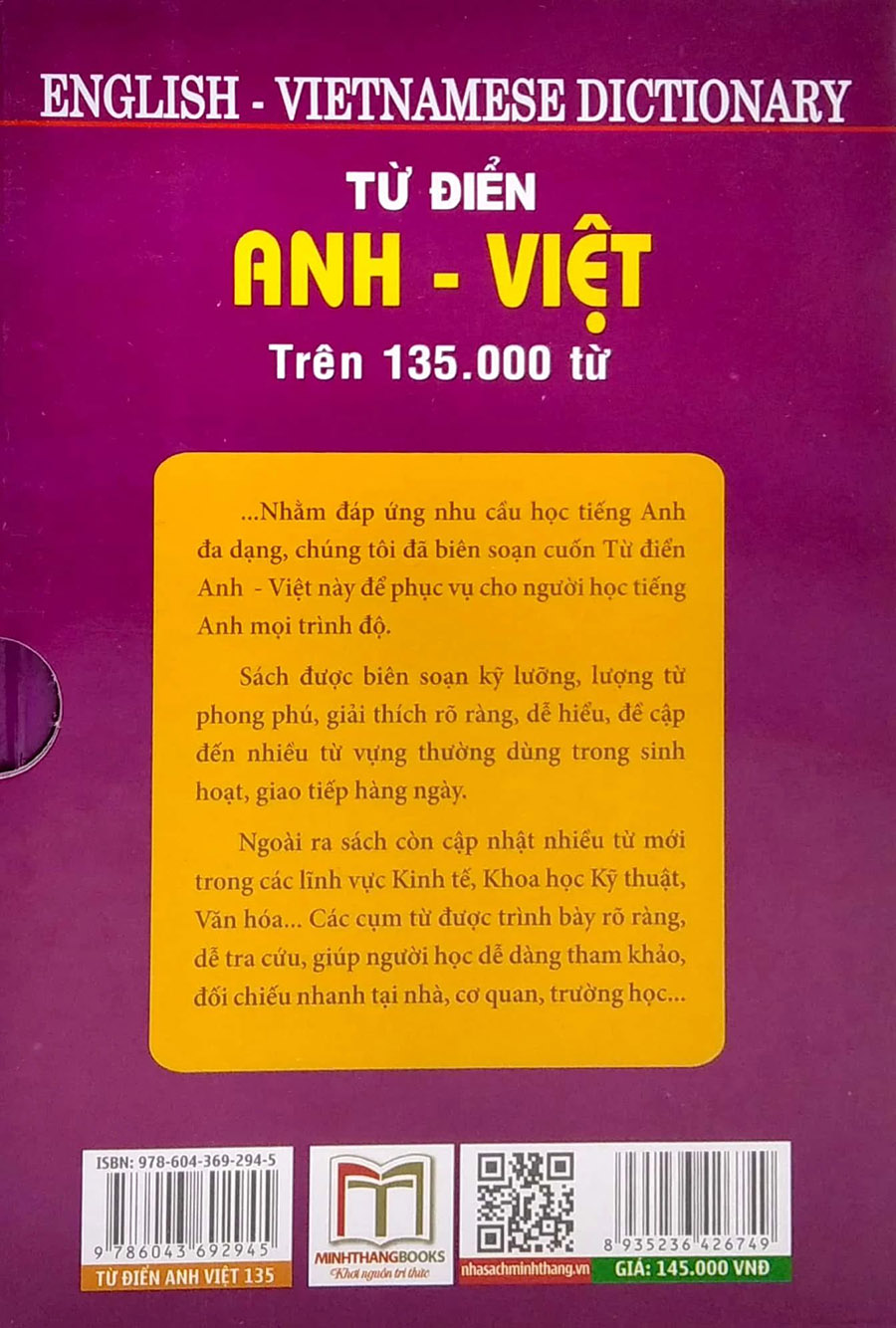 Từ Điển Anh - Việt Trên 135.000 Mục Từ Và Định Nghĩa