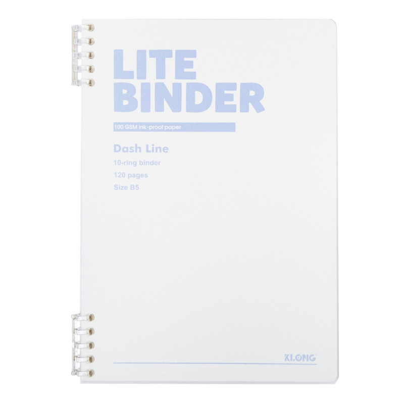 Sổ B5 Lite Binder Dash Line Bìa PP Còng Nhựa 2 Đầu K.Long TB807 120Tr
