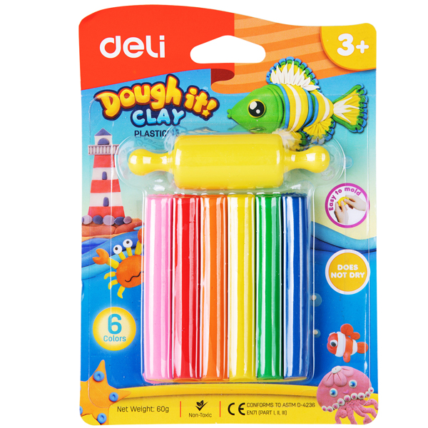 Bộ Đất Nặn Deli 6 Màu+Khuôn ED75011