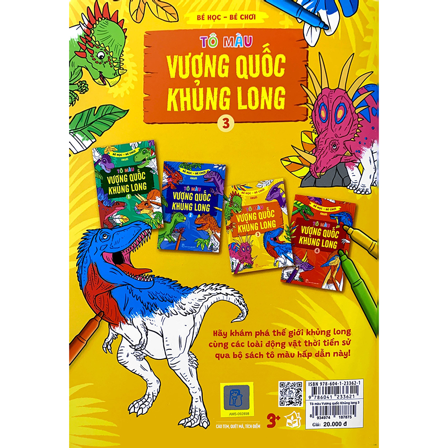 Bé Học Bé Chơi - Tô Màu Vương Quốc Khủng Long Tập 3