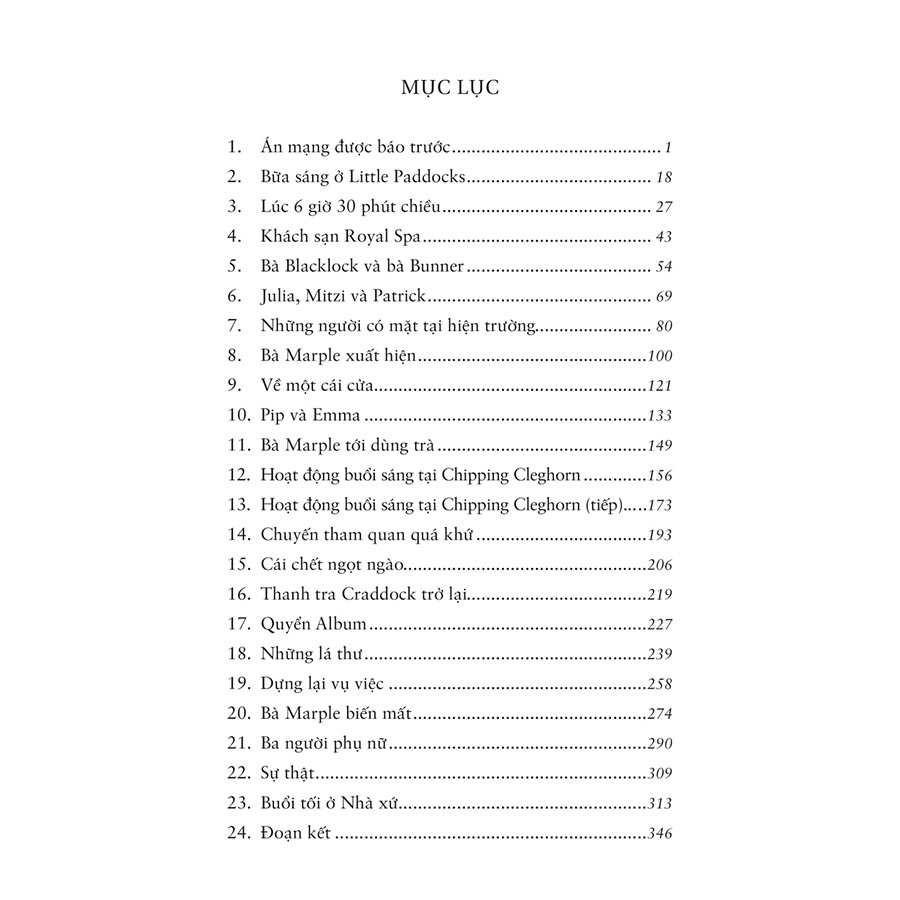 Vụ Án Mạng Được Báo Trước - Một Vụ Án Của Jane Marple - Agatha Christie