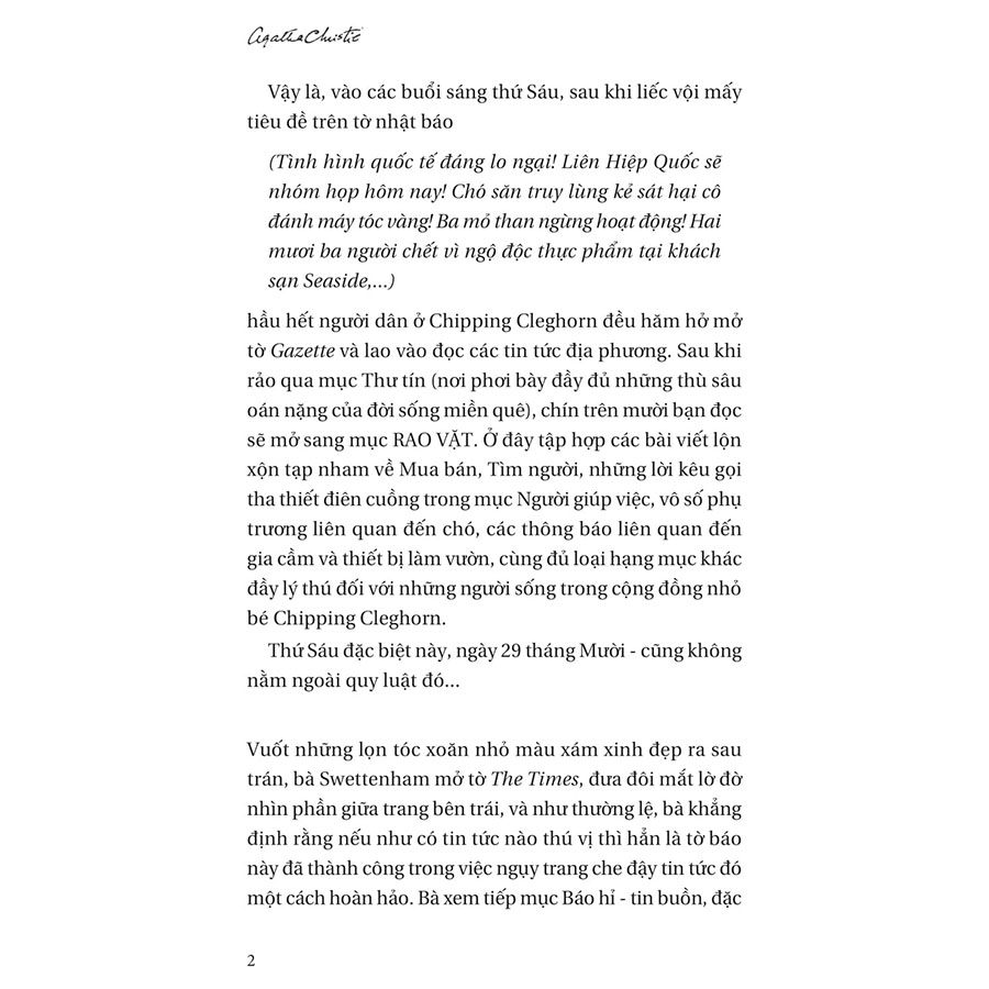 Vụ Án Mạng Được Báo Trước - Một Vụ Án Của Jane Marple - Agatha Christie