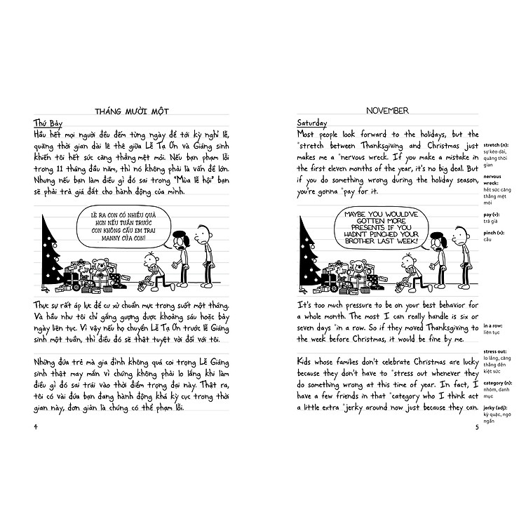 Nhật Ký Chú Bé Nhút Nhát Phiên Bản Song Ngữ Việt - Anh Tập 6 - Mắc Kẹt