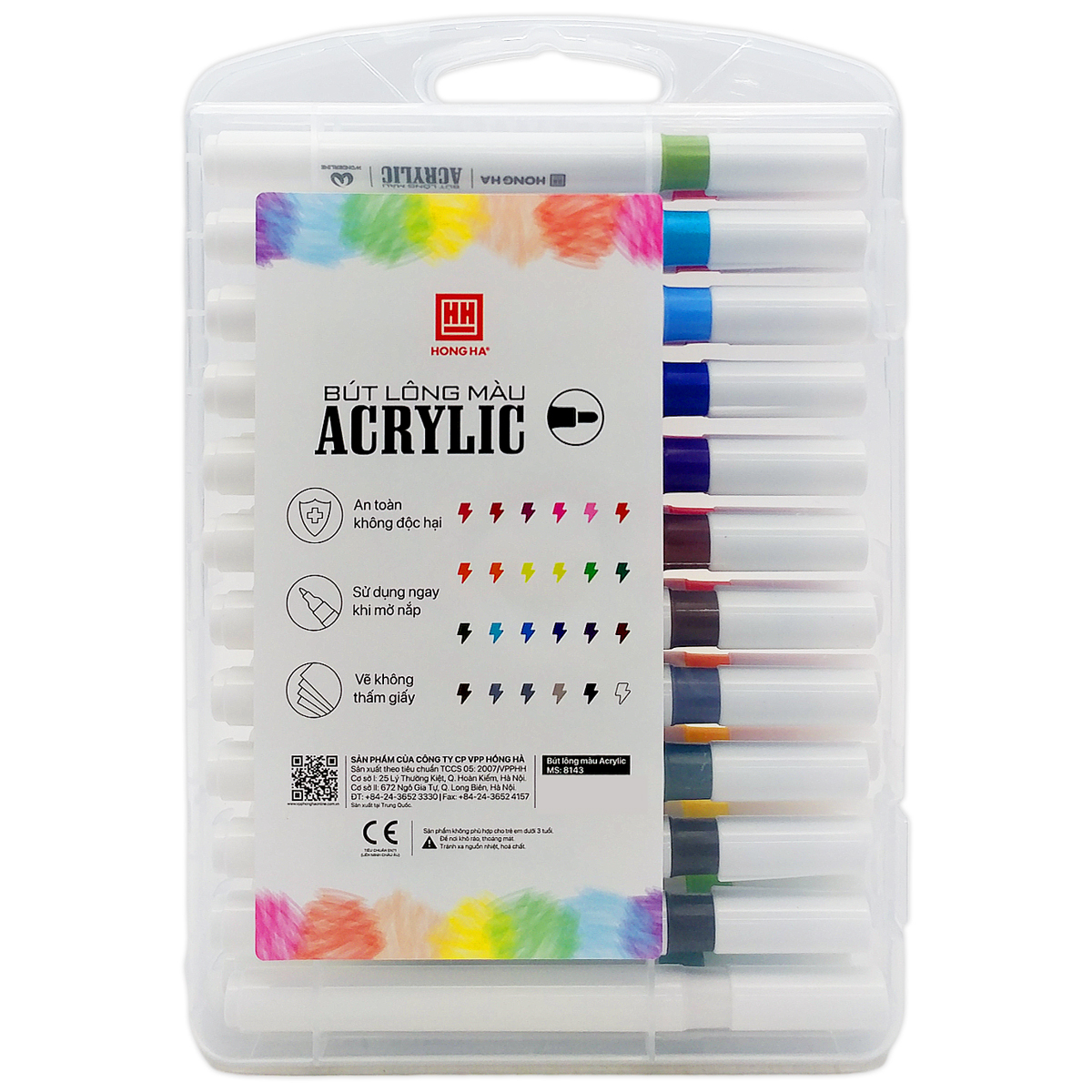 Bút Lông Màu Acrylic 24 Màu 8143 Hồng Hà