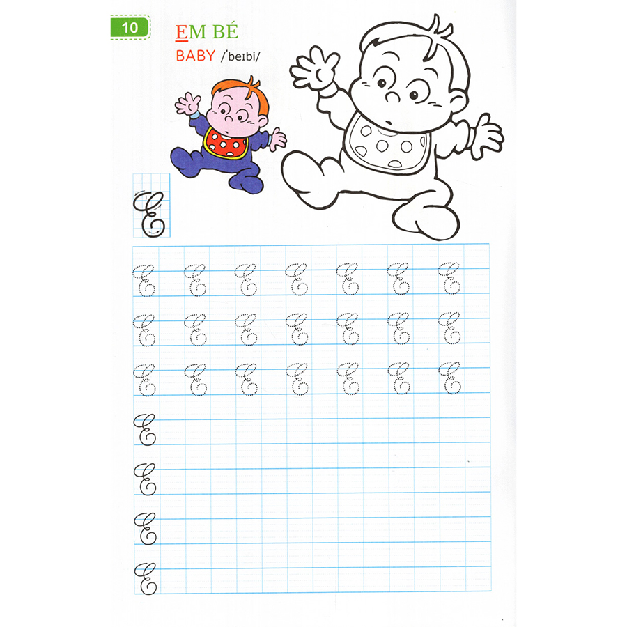 Tập Viết Chữ Đẹp & Tô Màu - Kiểu Chữ Hoa - Khổ Nhỏ