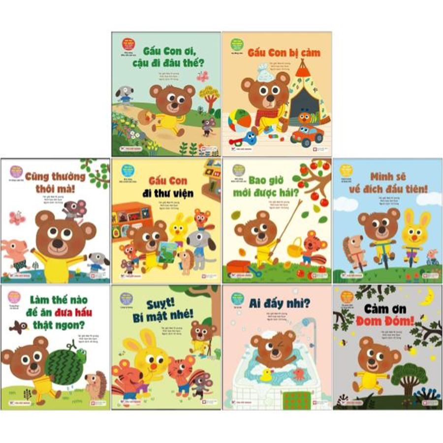 Combo 10 Cuốn Gấu Con Tinh Nghịch - Sách Tranh Giáo Dục Nhân Cách Cho Trẻ
