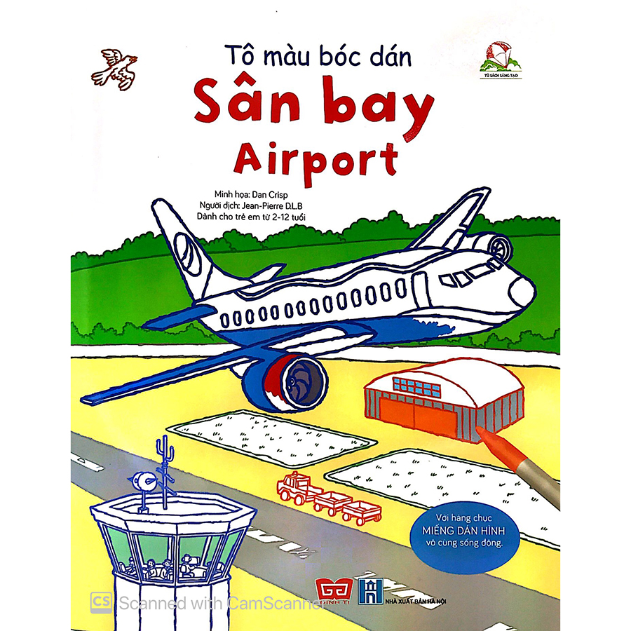 HÌNH VẼ SÂN BAY VỚI ĐƯỜNG BĂNG VÀ MÁY BAY CẤT CÁNH ĐƠN GIẢN