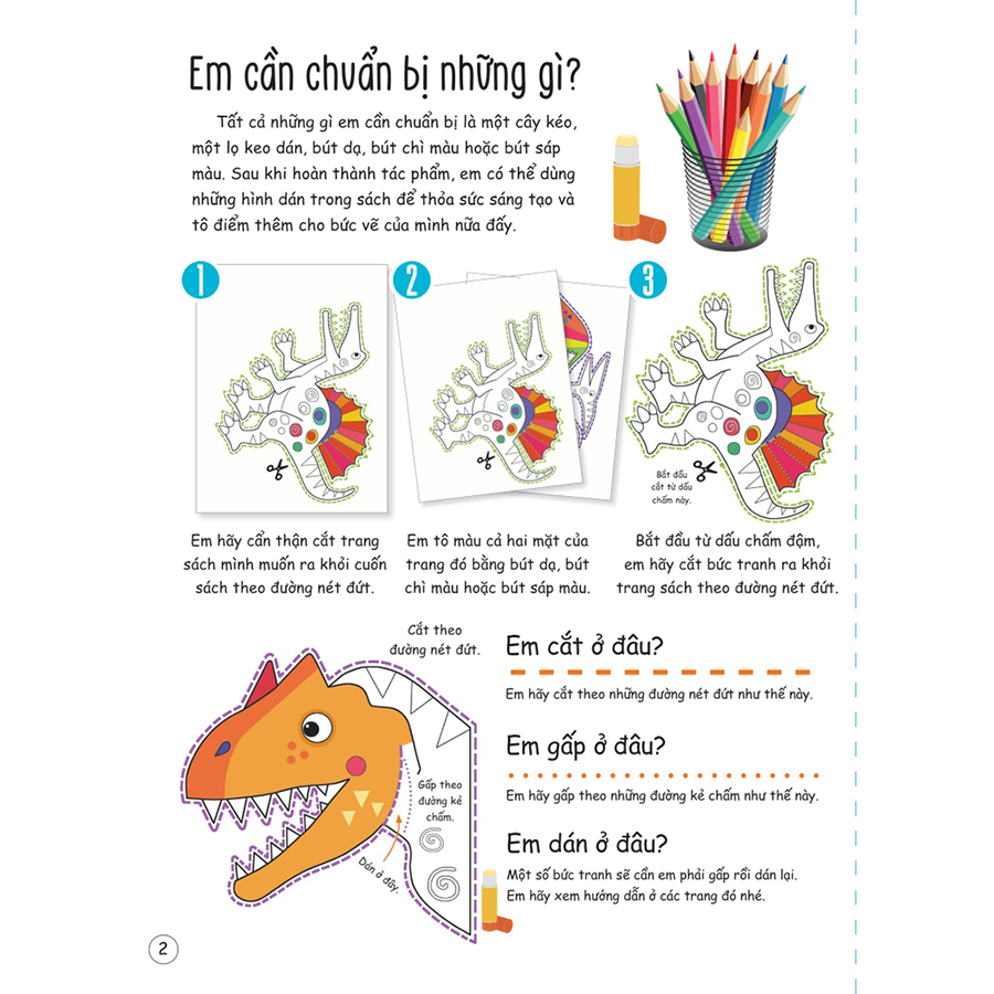 Cắt, Gấp, Tô Màu - Thế Giới Khủng Long