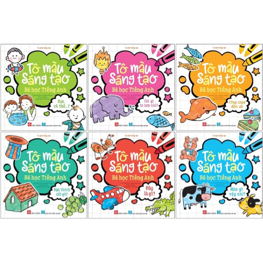 Combo 6 Cuốn Tô Màu Sáng Tạo - Bé Học Tiếng Anh