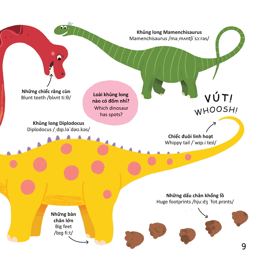 Thư Viện Từ Vựng Đầu Đời Cho Bé - Khủng Long - Dinosaurs!