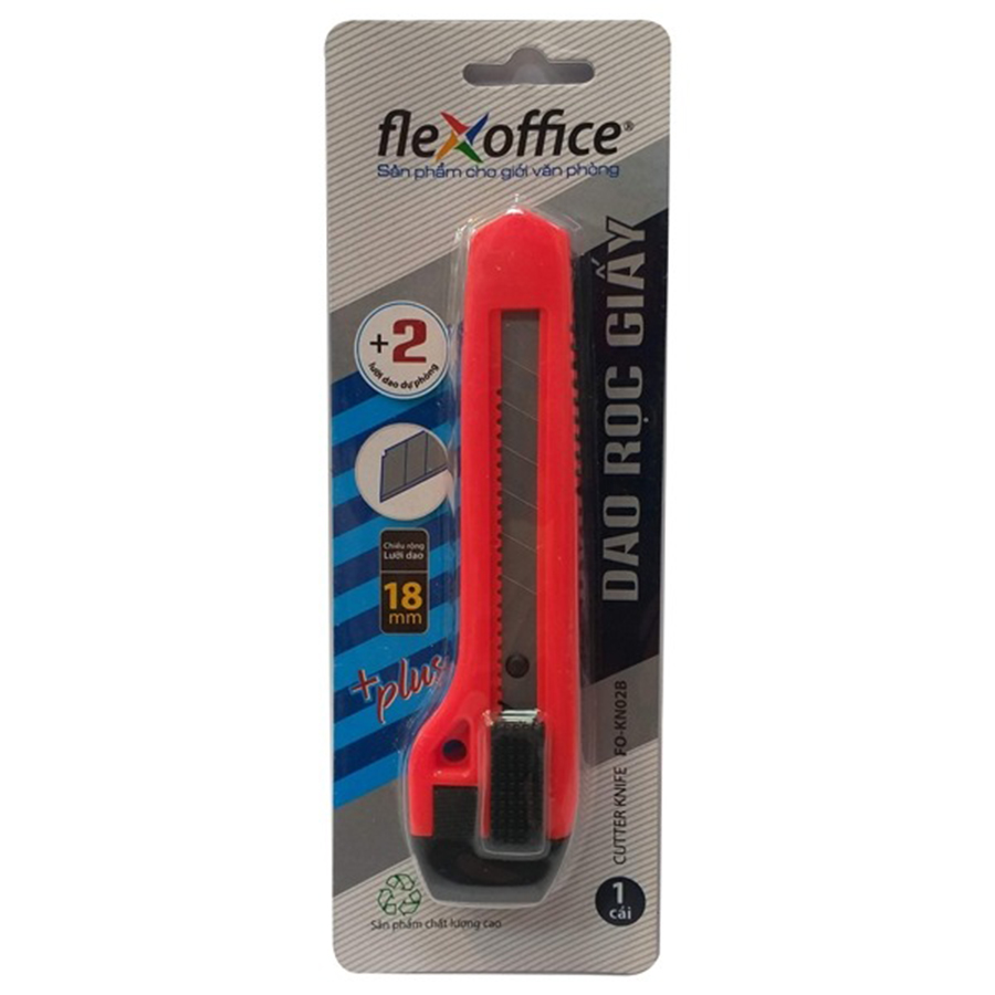 Dao Rọc Giấy Flexoffice 18mm FO-KN02B Nhiều Màu