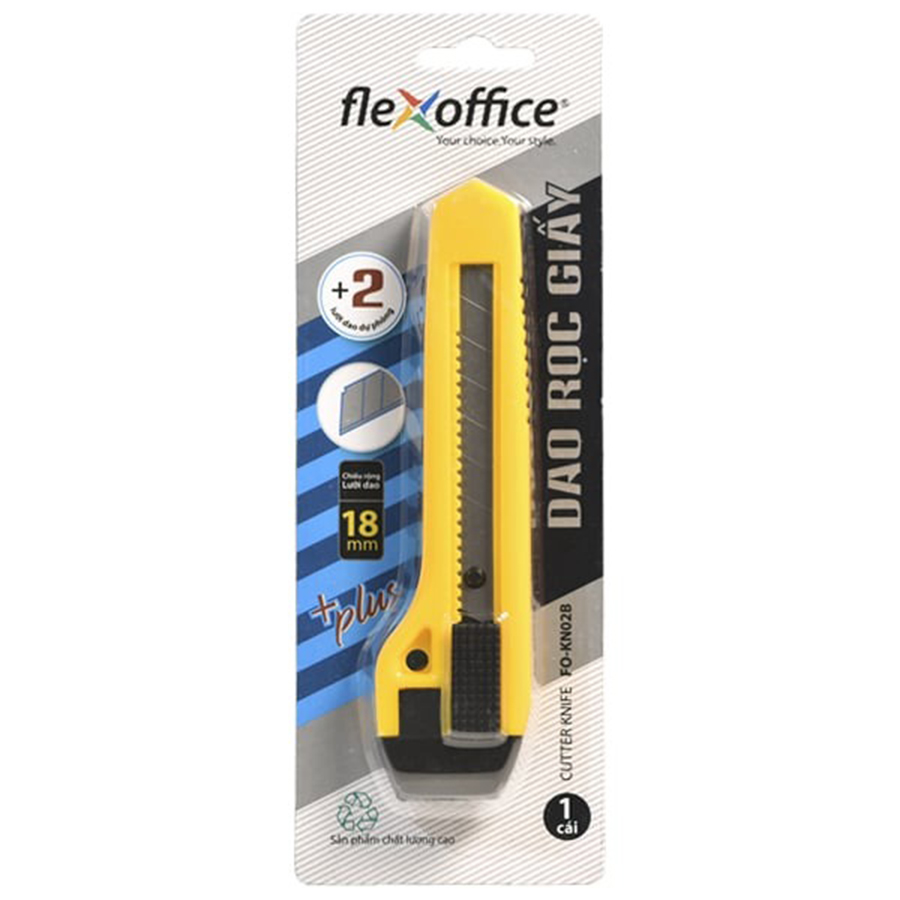 Dao Rọc Giấy Flexoffice 18mm FO-KN02B Nhiều Màu