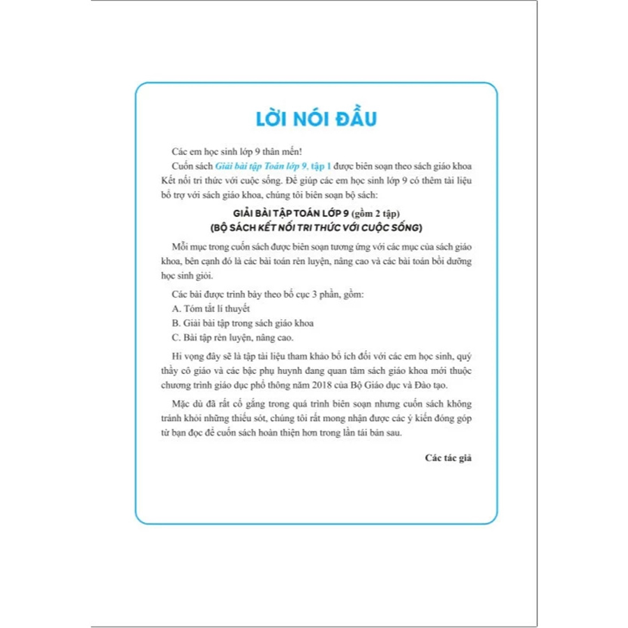 Giải Bài Tập Toán 9 Tập 1 (Kết Nối Tri Thức Với Cuộc Sống)