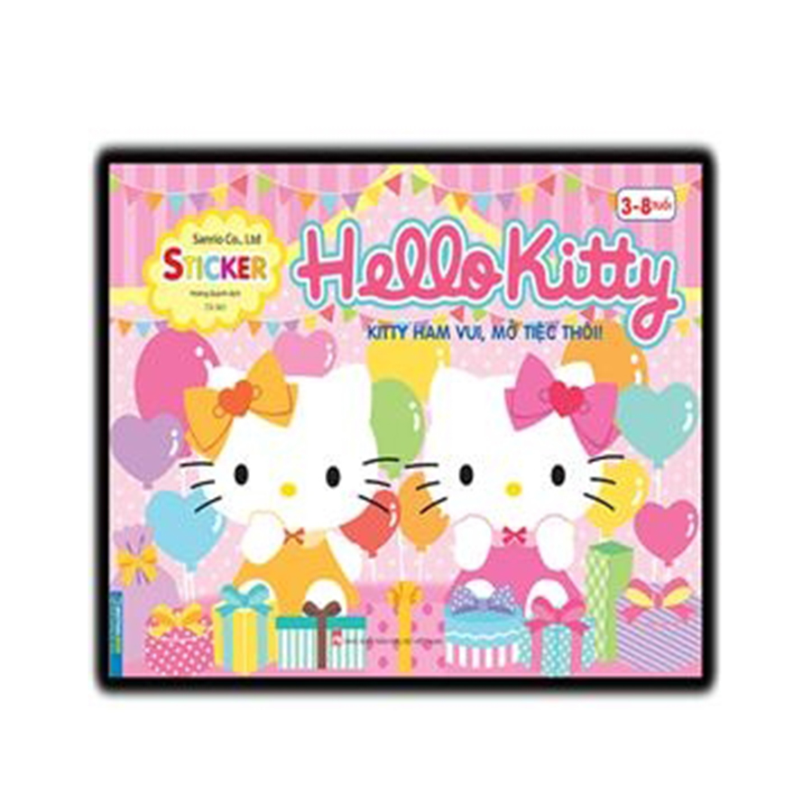 Sticker Hello Kitty - Kitty Ham Vui, Mở Tiệc Thôi