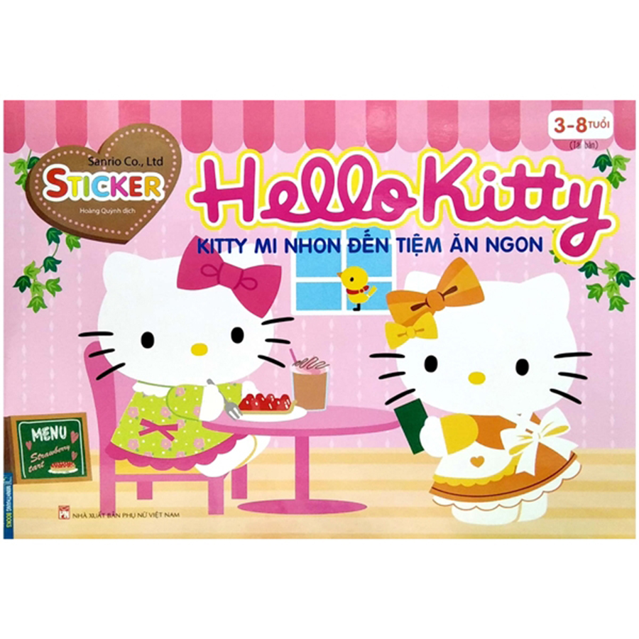 Sticker Hello Kitty - Kitty Mi Nhon Đến Tiệm Ăn Ngon
