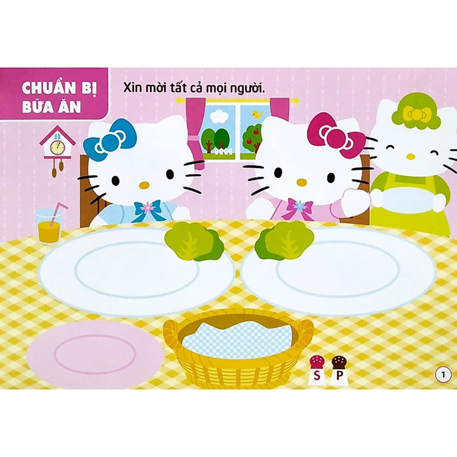 Sticker Hello Kitty - Kitty Mi Nhon Đến Tiệm Ăn Ngon