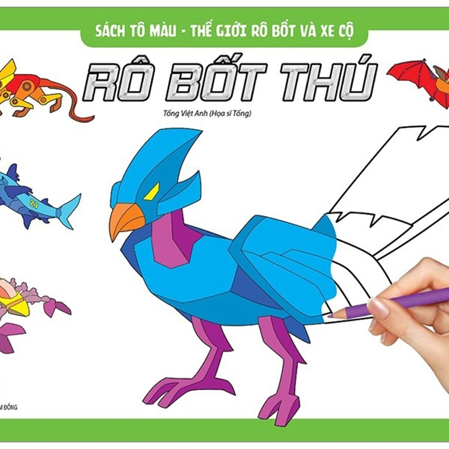 Sách Tô Màu - Thế Giới Rô Bốt Và Xe Cộ Rô Bốt Thú