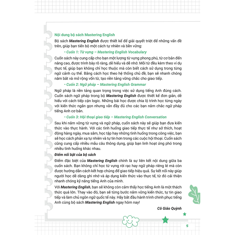 Mastering English Grammar - 180 Ngày Làm Chủ Ngữ Pháp Tiếng Anh