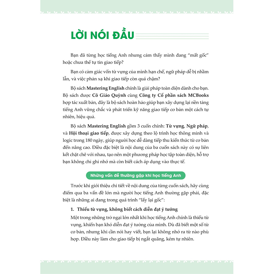 Mastering English Vocabulory - 180 Ngày Làm Chủ Từ Vựng Tiếng Anh
