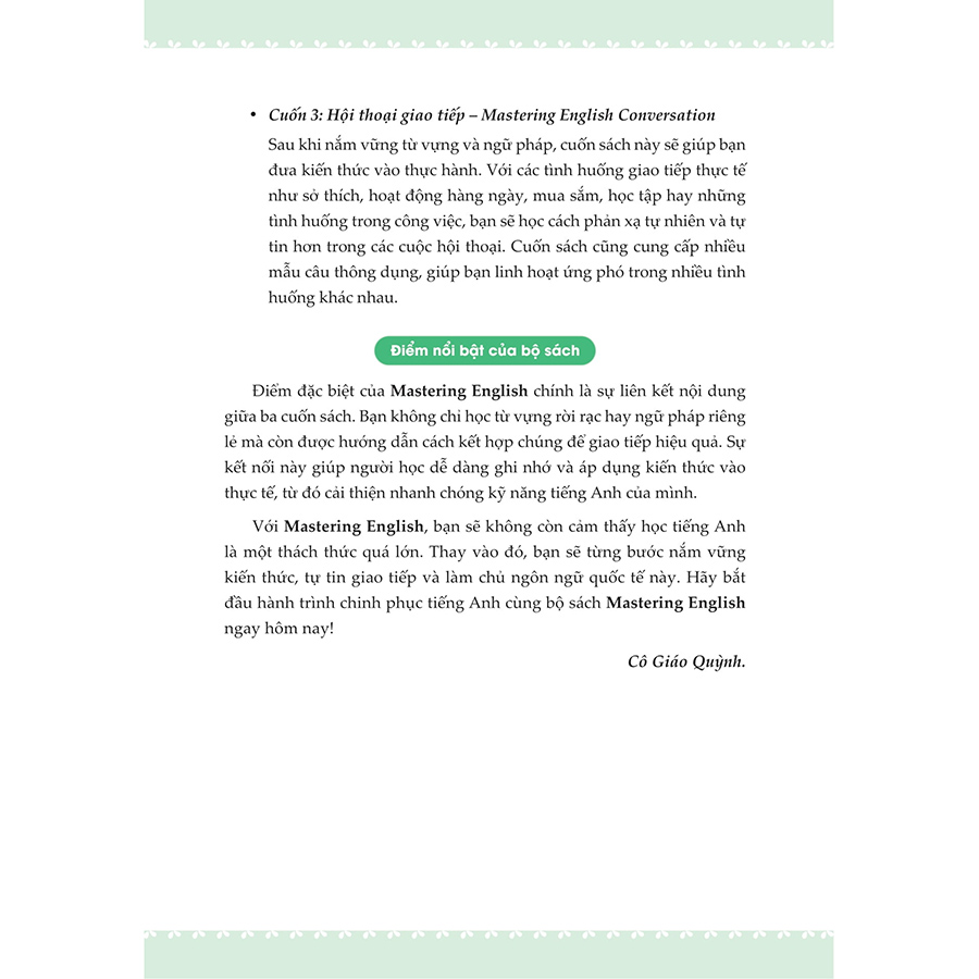 Mastering English Vocabulory - 180 Ngày Làm Chủ Từ Vựng Tiếng Anh
