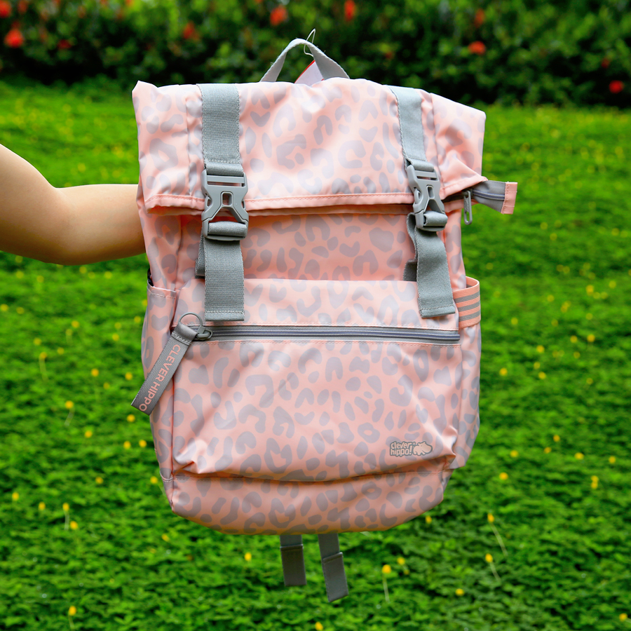 Ba Lô Clever Hippo BKU5202/PINK-GREY Roller Da Báo Kool Urban