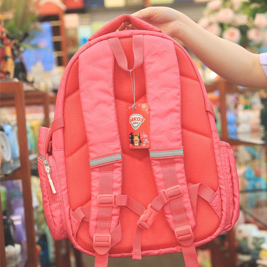 Ba Lô Học Sinh Sakos Bambie Star Pink
