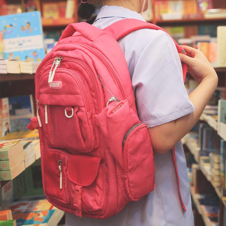 Ba Lô Học Sinh Sakos Bambie Star Pink