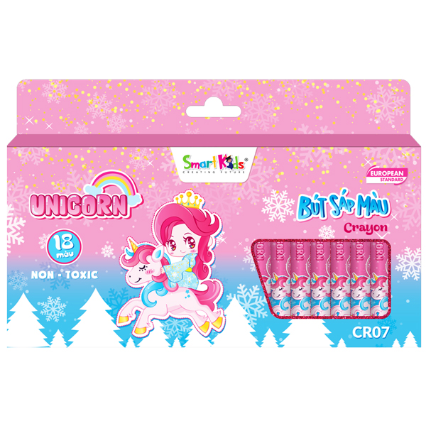 Bút Sáp Màu Smart Kids Unicorn 18 Màu Cr07