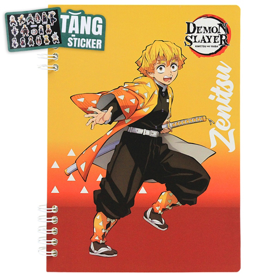 Sổ Lò Xo Kẻ Ngang Thiên Long A5 MB-023/Ds 120 Trang 100gsm - Nhân Vật Demon Slayer - Zenitsu