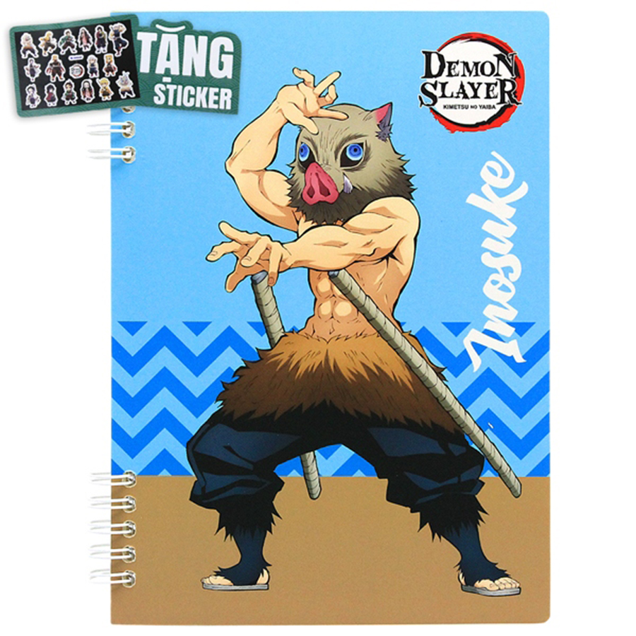 Sổ Lò Xo Kẻ Ngang Thiên Long A5 MB-023/Ds 100gsm 120 Trang - Nhân Vật Demon Slayer - Inosuke