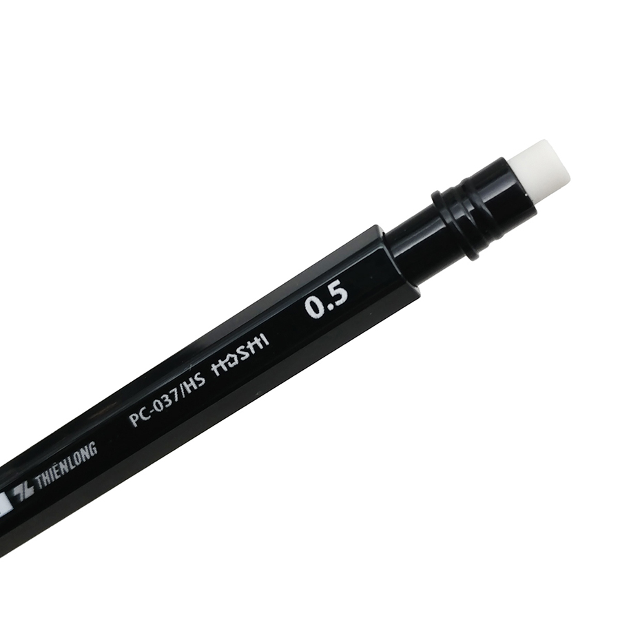 Bút Chì Bấm Thiên Long Hoshi PC-037/HS Ngòi 0.5 MM Màu Trắng, Đen