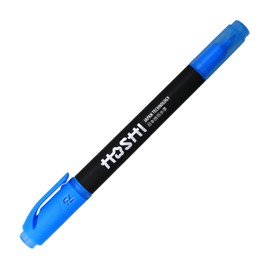 Bút Dạ Quang 2 Đầu Thiên Long Hoshi HL-018 Màu Xanh Biển