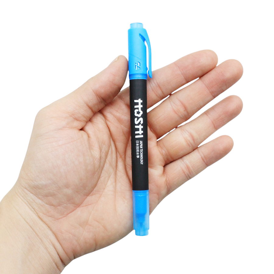 Bút Dạ Quang 2 Đầu Thiên Long Hoshi HL-018 Màu Xanh Biển