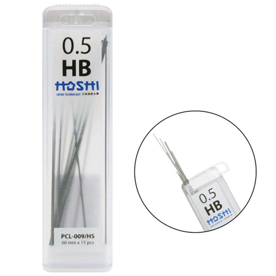 Ngòi Chì Thiên Long Hoshi PCL-009/HS HB 0.5mm - 60 mm x 15 Ngòi
