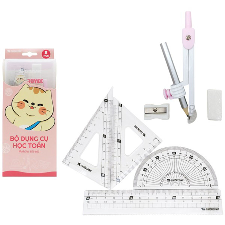 Bộ Dụng Cụ Học Toán Thiên Long BTS-023 Màu Hồng
