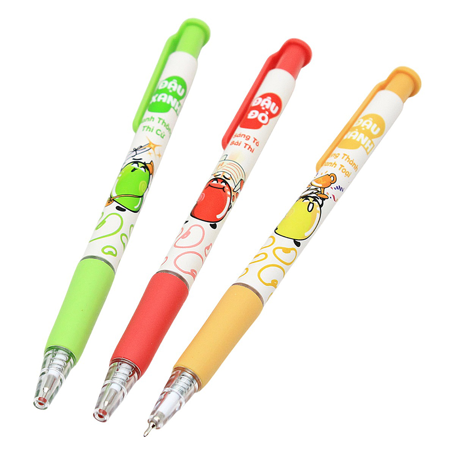 Vỉ 3 Bút Gel Bi Thiên Long GELB-046/LUCK - Mực Xanh (Mẫu Ngẫu Nhiên)