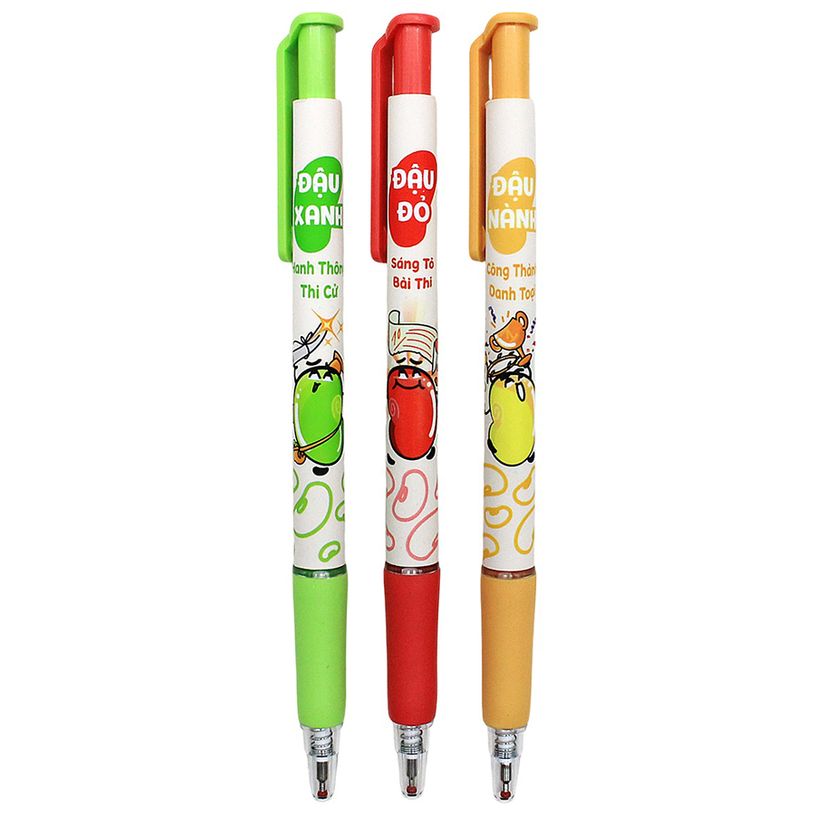 Vỉ 3 Bút Gel Bi Thiên Long GELB-046/LUCK - Mực Xanh (Mẫu Ngẫu Nhiên)