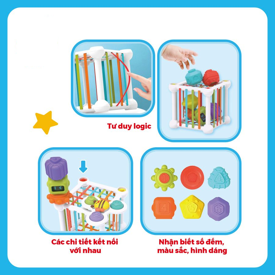 Đồ Chơi Thả Khối Và Chong Chóng Sắc Màu PAB999