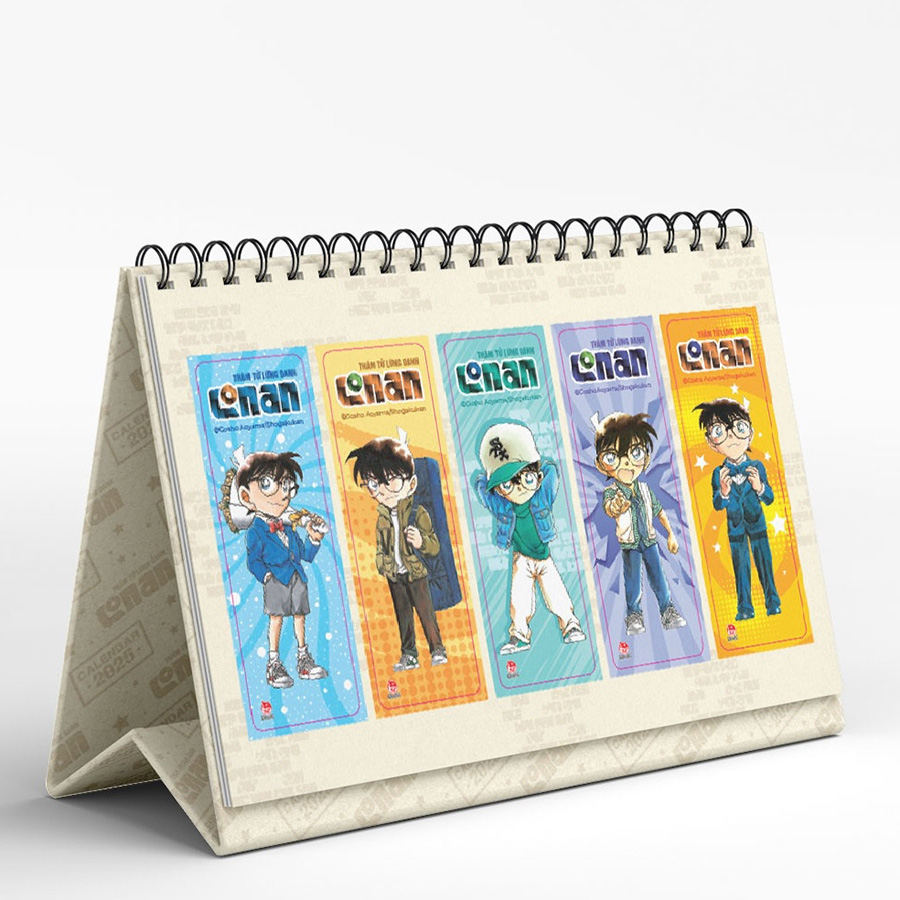 Lịch Để Bàn Thám Tử Lừng Danh Conan 2025 Tặng Kèm Set Bookmark Ivory
