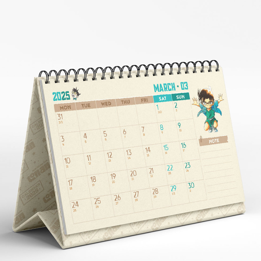 Lịch Để Bàn Thám Tử Lừng Danh Conan 2025 Tặng Kèm Set Bookmark Ivory