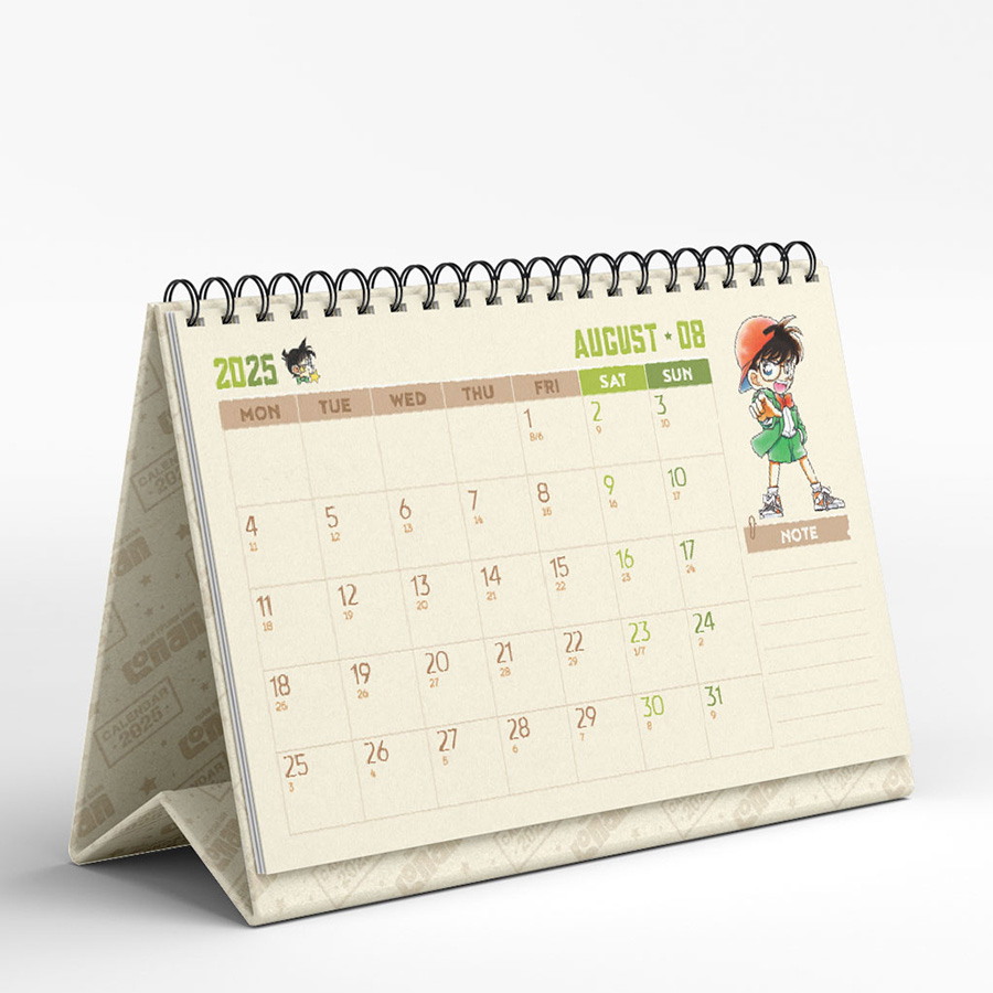Lịch Để Bàn Thám Tử Lừng Danh Conan 2025 Tặng Kèm Set Bookmark Ivory