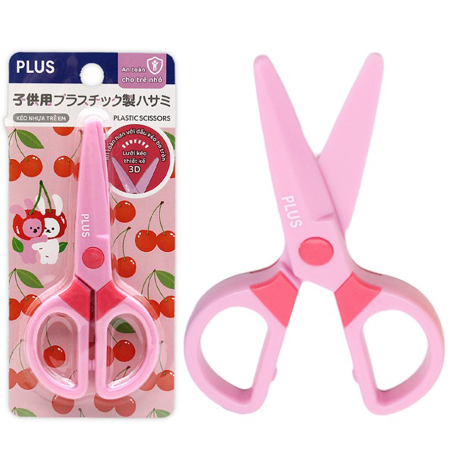 Kéo LưỡI Nhựa Plus Màu Hồng 200-V022