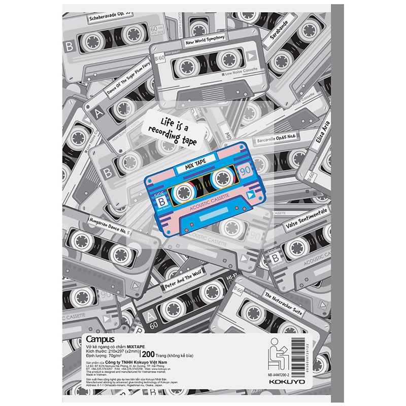 Vở Kẻ Ngang Campus A4 5122 Có Chấm Mixtape 200Tr