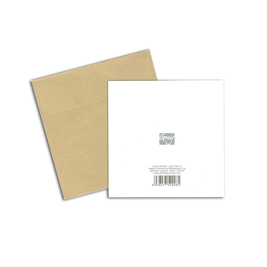 Thiệp Chúc Mừng Vuông Grey 00413