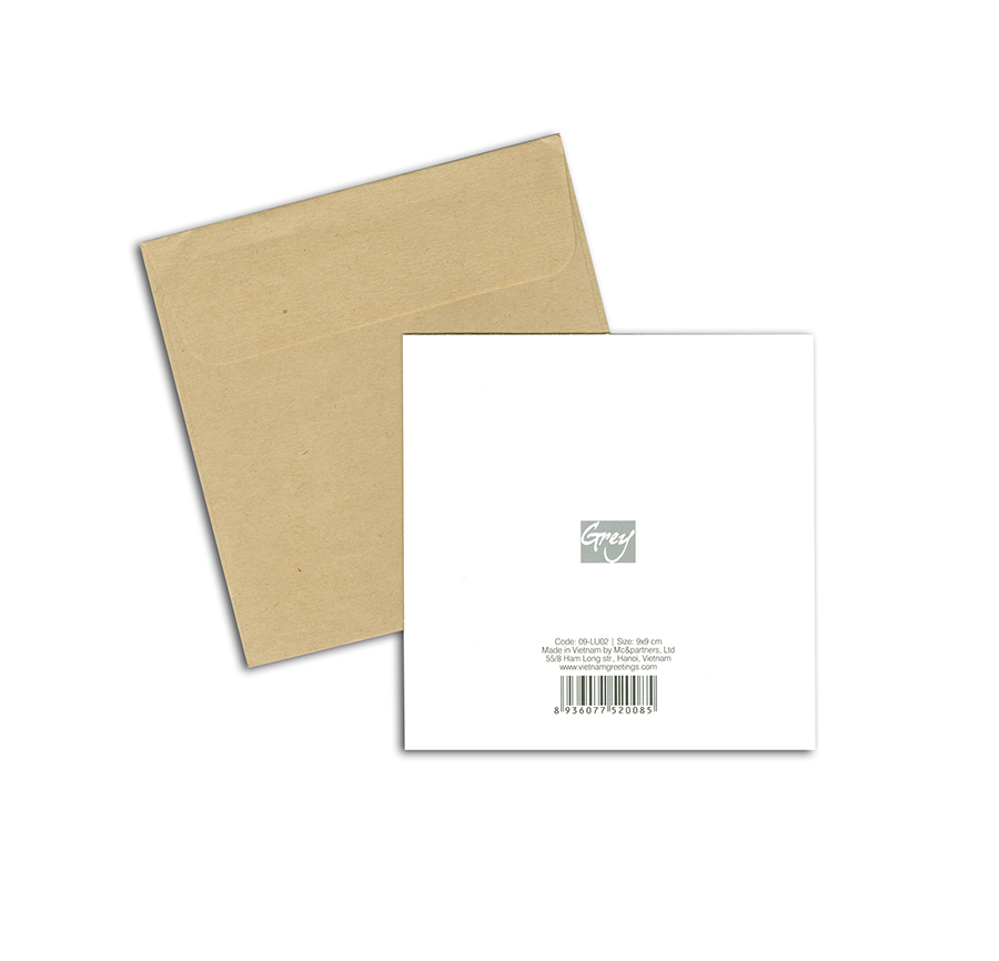 Thiệp Chúc Mừng Vuông Grey 00413