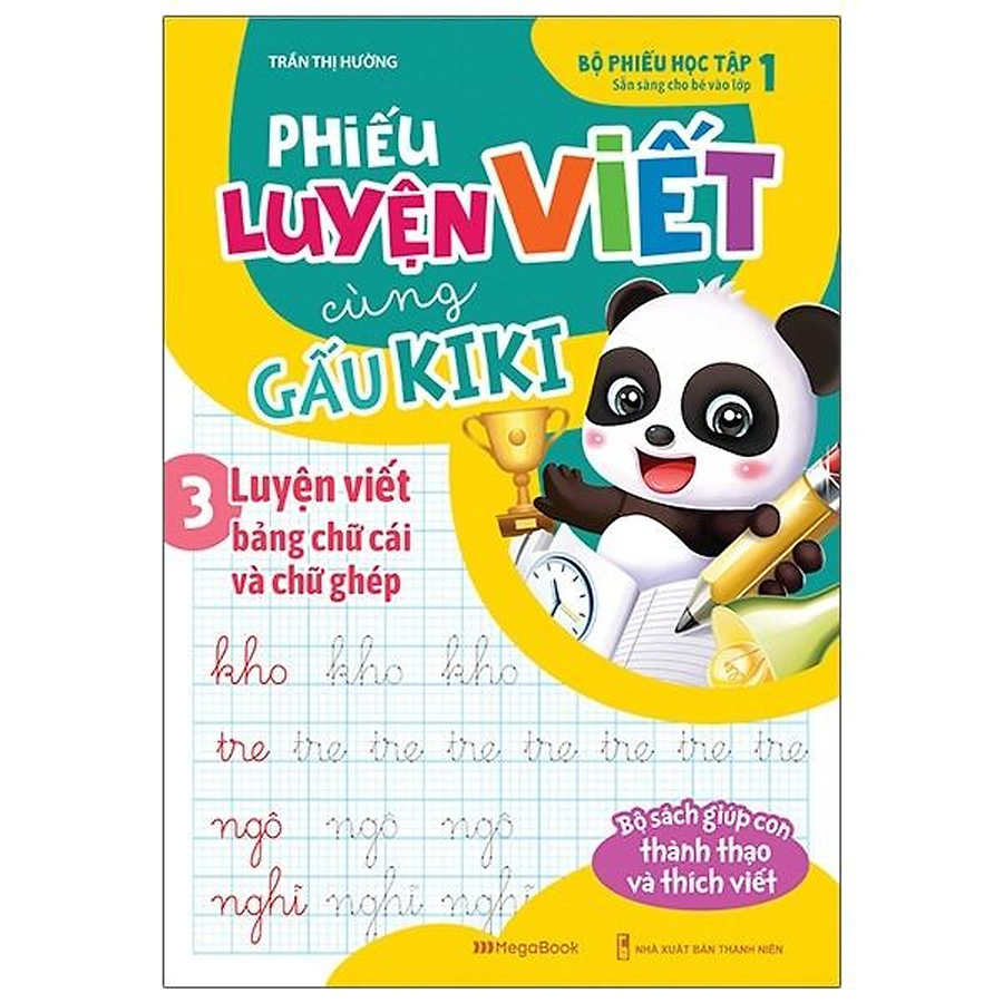 Combo 3 Cuốn Phiếu Luyện Viết Cùng Gấu Kiki 1 2 3 (Tặng Kèm 3 Bút Chì Màu Ngẫu Nhiên)
